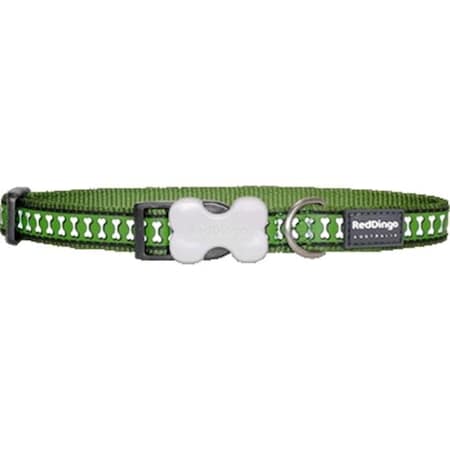 Red Dingo DC-RB-GR-SM Dog Collar Reflective Green; Small